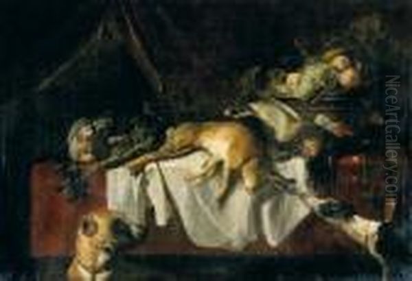 Nature Morte Au Gibier Et A La Corbeille De Fruits - view 1