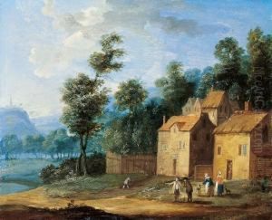 Landschaft Mit Gehoft Und Figuren