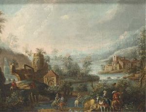 A Mountainous Landscape With Horsemen A Mountainous Landscape With Horsemen