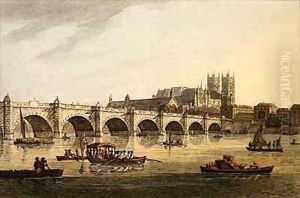View of Westminster Bridge Abbey and Hall by Joseph Farington