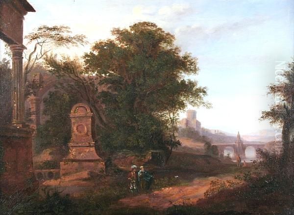 Travellers In An Italianate Landscape - view 1