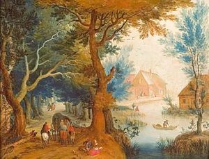 Paysage Anime De Personnages En Bordure De Riviere
