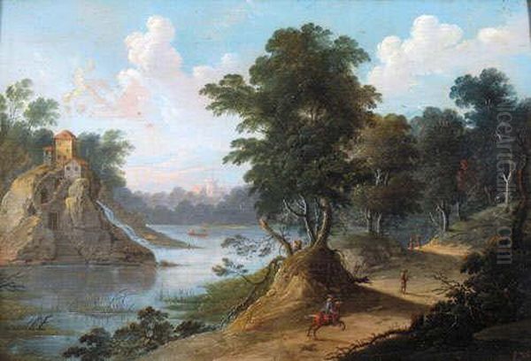 A River Landscape With A Horseman On The Road - view 1