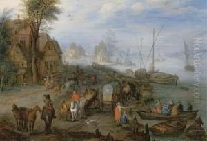 A Port Scene With Rowboats