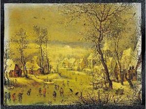 Paysage A La Trappe Aux Oiseaux by Joseph van Bredael