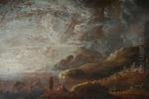 A Landscape With Travellers On A Hillsidebefore A Town A Landscape With Travellers On A Hillsidebefore A Town