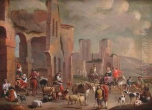 Paesaggio Con Rovine, Pastori, Armenti E Viandanti. by Pieter Van Bredael