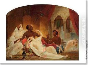 Scene De Harem. by Philippe Jacques Van Bree