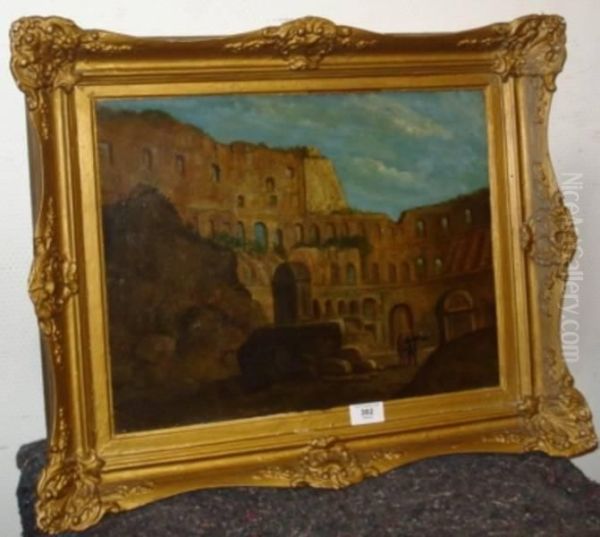 "le Colysee A Rome". Papier Maroufle Et Signe. 34 X 45 Cm - view 1