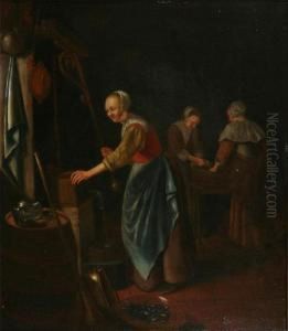Servant At The Water Pump by Quiringh Gerritsz. van Brekelenkam