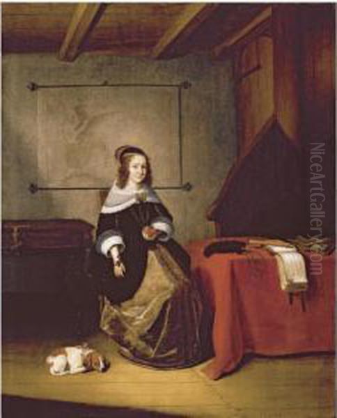 A Lady Seated In An Interior - view 1