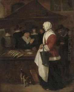 A Fish Seller by Quiringh Gerritsz. van Brekelenkam
