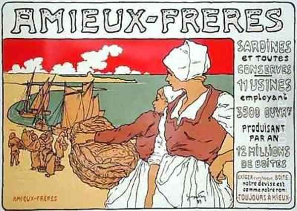 Reproduction of a poster advertising Amieux Freres producers of sardines and all preserves - view 1