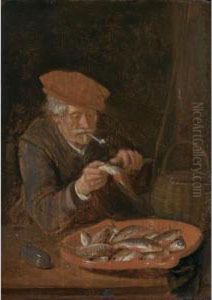 A Man Scaling Fish by Quiringh Gerritsz. van Brekelenkam