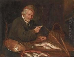 An Angler Smoking A Pipe In An Interior