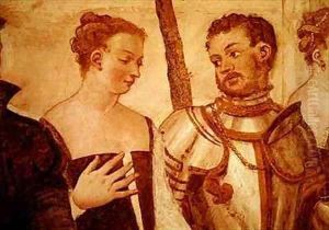 Invitation to the Dance detail of two heads by Giovanni Antonio Fasolo