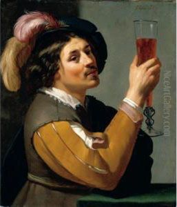 A Young Man Drinking A Glass Of Wine A Young Man Drinking A Glass Of Wine
