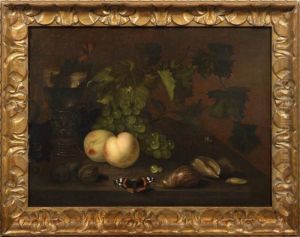 Fruchtestilleben Mit Schmetterling by Abraham Van Calraet
