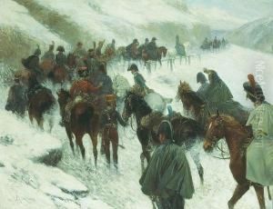 Napoleon Leading His Troops Through Theguadarrama Mountains by Jan van Chelminski