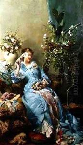 Lady with a Fan by Leon Henri Marie Frederic