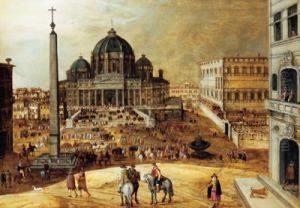 Piazza San Pietro A Roma Con Il Duomo Di San Pietro