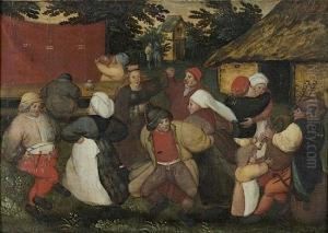 La Danse En Plein Air Durant La Noce by Marten Van Cleve