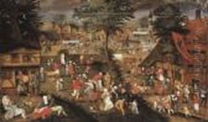 A Village Kermesse by Marten Van Cleve