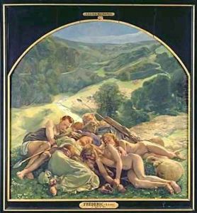 Night central section of The Golden Age Triptych by Leon Henri Marie Frederic
