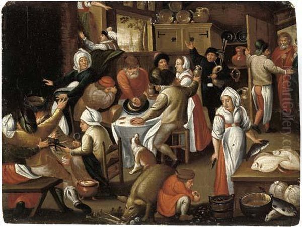 Peasants Feasting And Making Music In An Inn - view 1