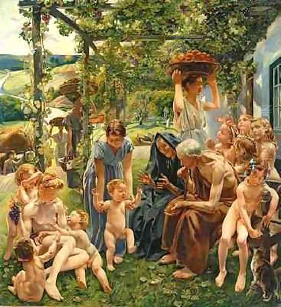 The Evening right panel from the triptych The Golden Age - view 1