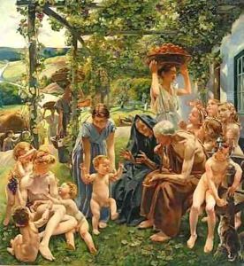 The Evening right panel from the triptych The Golden Age by Leon Henri Marie Frederic