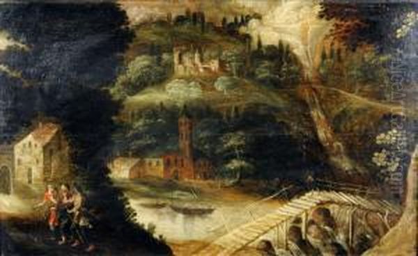 Paysage Avec Figures Et Batiments. - view 1