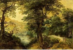 Diana And Callisto In A Wooded Landscape by Gillis van Coninxloo