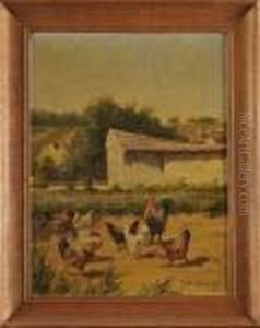 La Basse-cour Devant La Ferme by Edmond Van Coppenolle