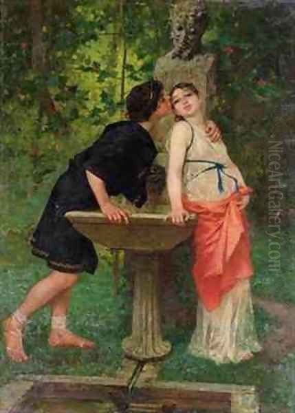Lovers by a Fountain - view 1