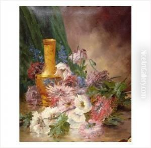 Fleurs De Printemps Pres D'un Vase by Edmond Van Coppenolle