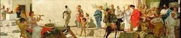 A Roman Street Scene with Musicians and a Performing Monkey 2 - view 1