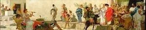 A Roman Street Scene with Musicians and a Performing Monkey 2 A Roman Street Scene with Musicians and a Performing Monkey 2