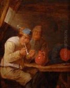 Boors Smoking A Pipe At The Inn by Joos van Craesbeeck