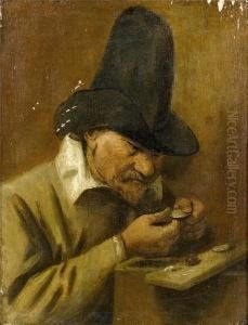 A Peasant Holding A Coin by Joos van Craesbeeck
