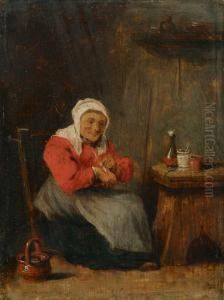 Interieur Mit Alter Frau by Joos van Craesbeeck