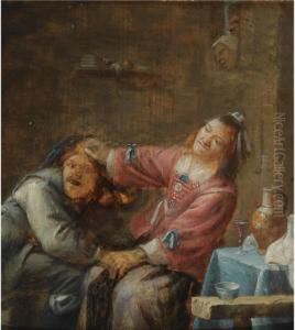 A Couple Fighting In An Interior by Joos van Craesbeeck