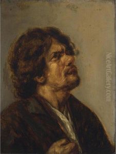 A Study Of A Man Looking Up