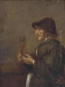 A Peasant Man Smoking A Pipe In An Interior; And A Peasant Womandrinking In An Interior