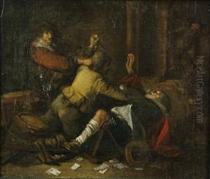 Soldiers Fighting Over A Game Of Cards