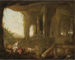 A Grotto With Diana And Her Nymphs Bathing
