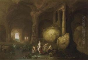 Nymphs Bathing In A Cave.