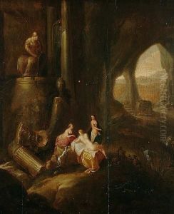 Nymphs In A Cave by Abraham van Cuylenborch