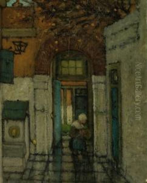 Girl In A Courtyard - view 1