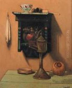 A Still Life With Kettle And A Snotneus by Henri Van Daalhoff